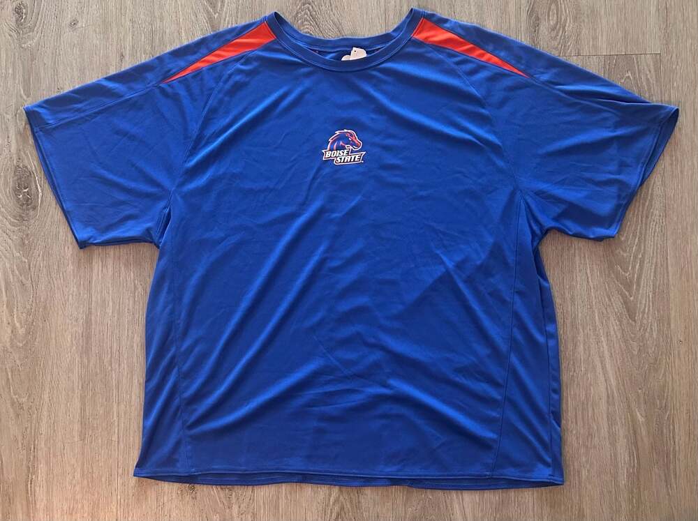 Vintage NCAA Boise State Performance T-Shirt Blue Orange 3XL